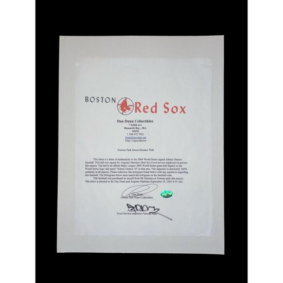 2004 World Series Signed MLB Johnny Damon Authenticated Baseball Sports Memorabi - Picture 8 of 10